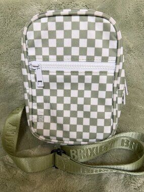 Brixley Green Checkered Crossbody + Matching Strap